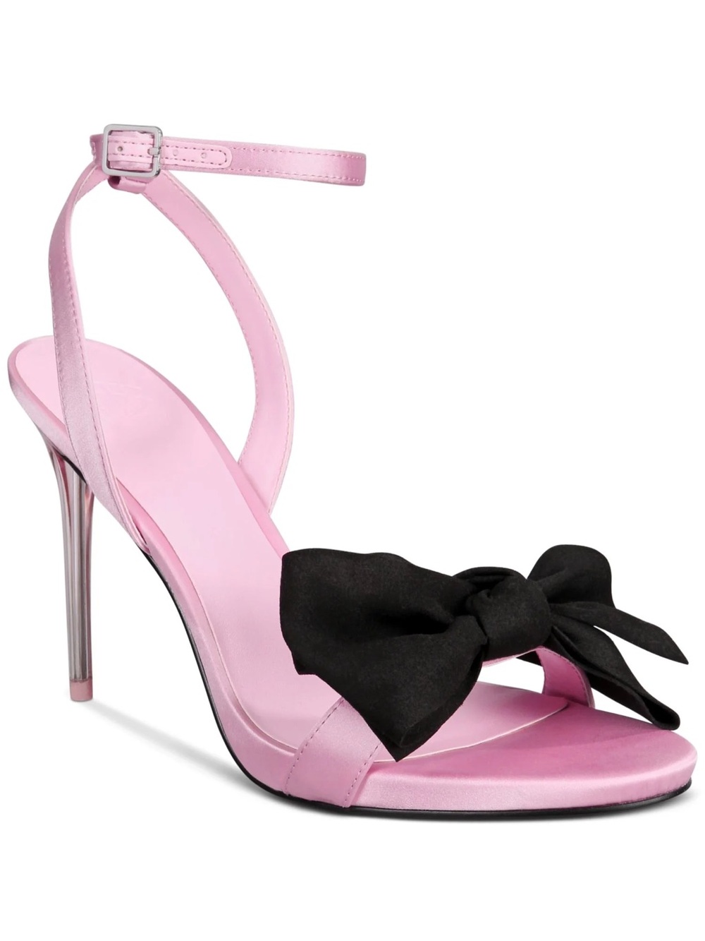 AAJ BY AMINAH Womens Pink Cushioned Bow Accent Ankle Strap